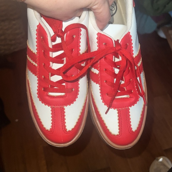 Miel Boutique Red/White/Tan Sneakers - Picture 7 of 7